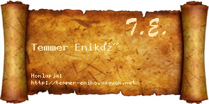 Temmer Enikő névjegykártya